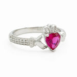 Silver Claddagh Birthstone Ring
