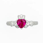 Silver Claddagh Birthstone Ring