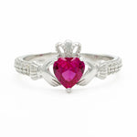 Silver Claddagh Birthstone Ring