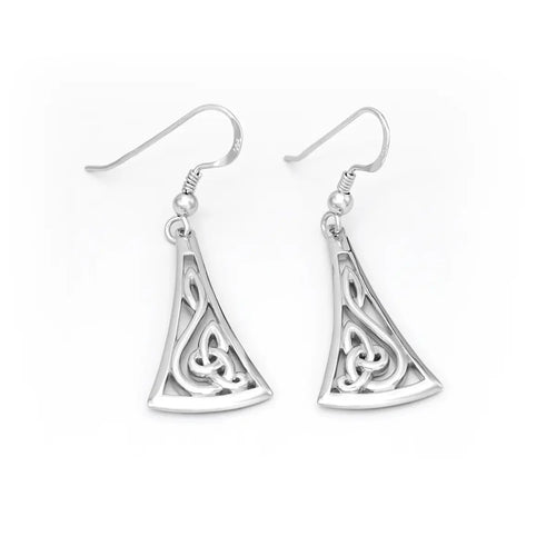 Celtic Knot Drop Earrings in Sterling Silver