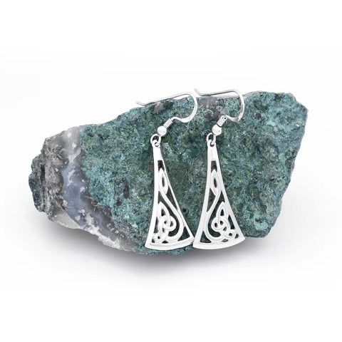 Celtic Knot Drop Earrings in Sterling Silver