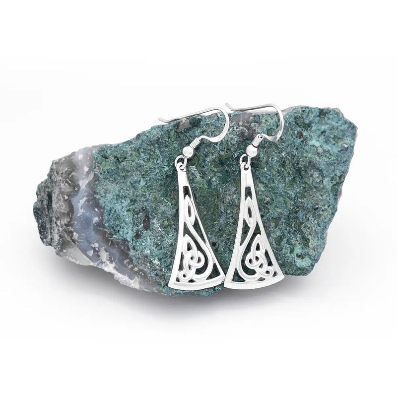 Celtic Knot Drop Earrings in Sterling Silver