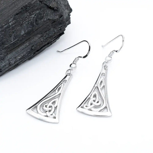 Celtic Knot Drop Earrings in Sterling Silver