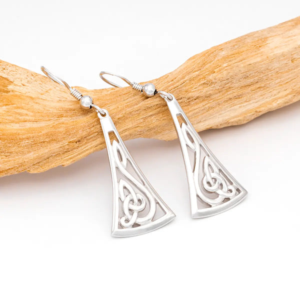 Celtic Knot Drop Earrings in Sterling Silver