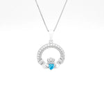 Sterling Silver Claddagh Birthstone Necklace