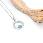 Sterling Silver Claddagh Birthstone Necklace