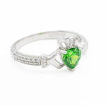 Silver Claddagh Birthstone Ring