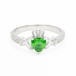 Silver Claddagh Birthstone Ring
