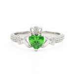 Silver Claddagh Birthstone Ring
