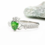 Silver Claddagh Birthstone Ring