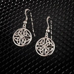 Silver Round Trinity Knot Drop Earrings
