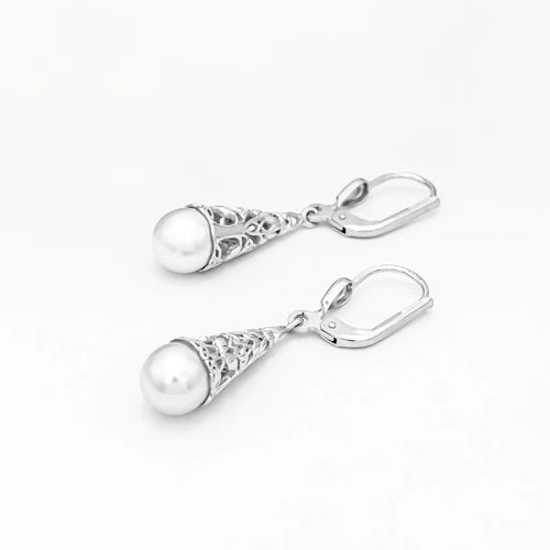 Silver Pearl Tree of Life Pendant and Earrings Gift Set