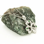 Silver Shamrock Necklace and Earrings Gift Set