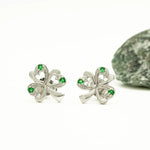 Silver Shamrock Necklace and Earrings Gift Set