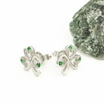 Silver Shamrock Necklace and Earrings Gift Set