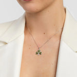 Silver Shamrock Pendant Set with Connemara Marble