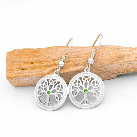 Sterling Silver Celtic Tree Of Life Drop Earrings