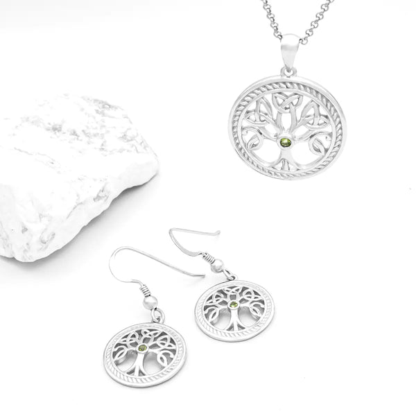 Sterling Silver Celtic Tree Of Life Drop Earrings