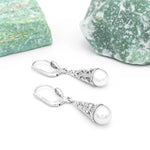 Silver Celtic Tree of Life Earrings with Pearl