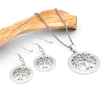 Silver Celtic Tree of Life Pendant and Earrings Gift Set