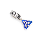 Silver Trinity Knot Enamel Bead