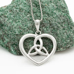 Silver Trinity Knot Heart Necklace