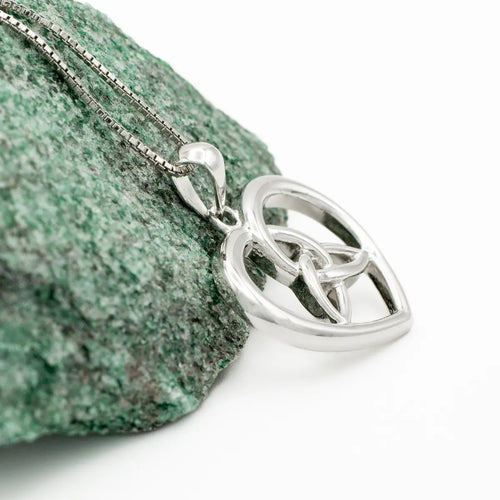 Silver Trinity Knot Heart Necklace