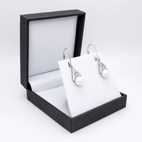 Silver Trinity Knot Pearl Pendant And Earrings Gift Set
