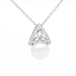 Silver Trinity Knot Pearl Pendant And Earrings Gift Set