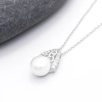 Silver Trinity Knot Pearl Pendant And Earrings Gift Set