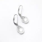 Silver Trinity Knot Pearl Pendant And Earrings Gift Set