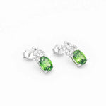 Silver Trinity Knot Ring and Earrings Gift Set with Green Cubic Zirconia