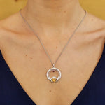 Birthstone Family Claddagh Pendant