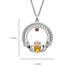 Birthstone Family Claddagh Pendant