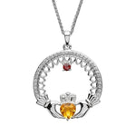 Birthstone Family Claddagh Pendant