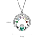 Birthstone Family Claddagh Pendant