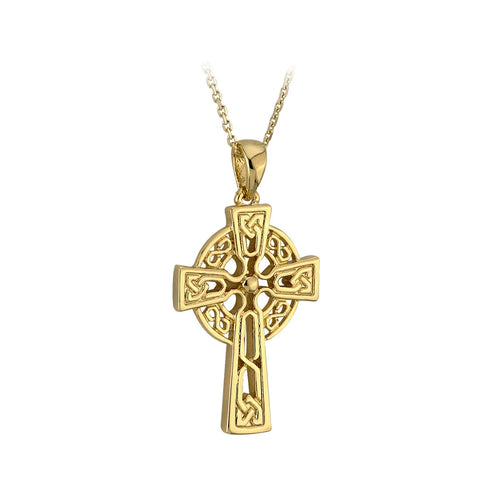 Small Gold Celtic Cross Pendant