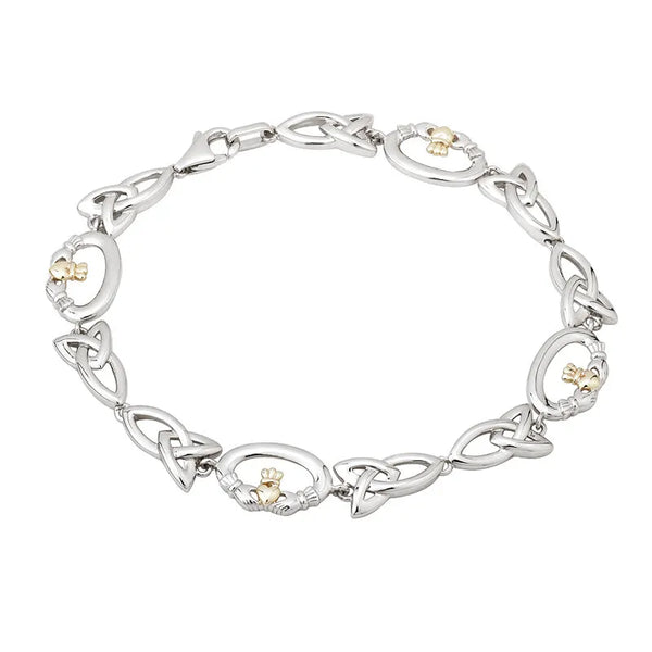 Gold And Silver Claddagh Trinity Knot Bracelet