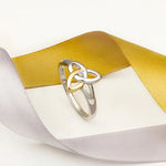 Gold & Silver Trinity Knot Ring Set With Diamond