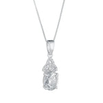 Silver Birthstone Trinity Knot Necklace