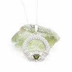 Sterling Silver Claddagh Birthstone Necklace