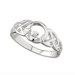 Ladies Silver Claddagh Celtic Ring