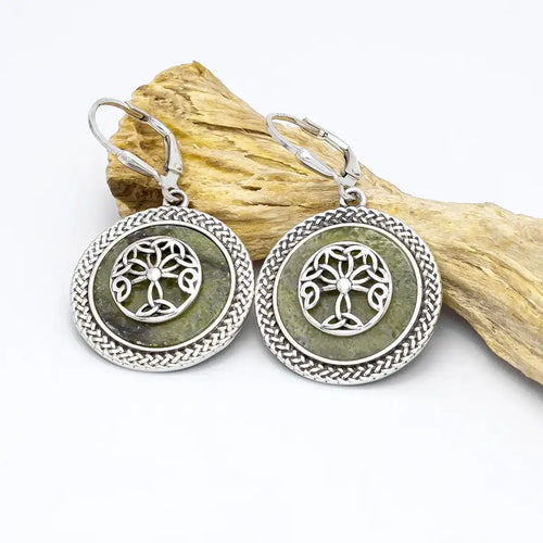 Connemara Marble Tree of Life Drop Earrings