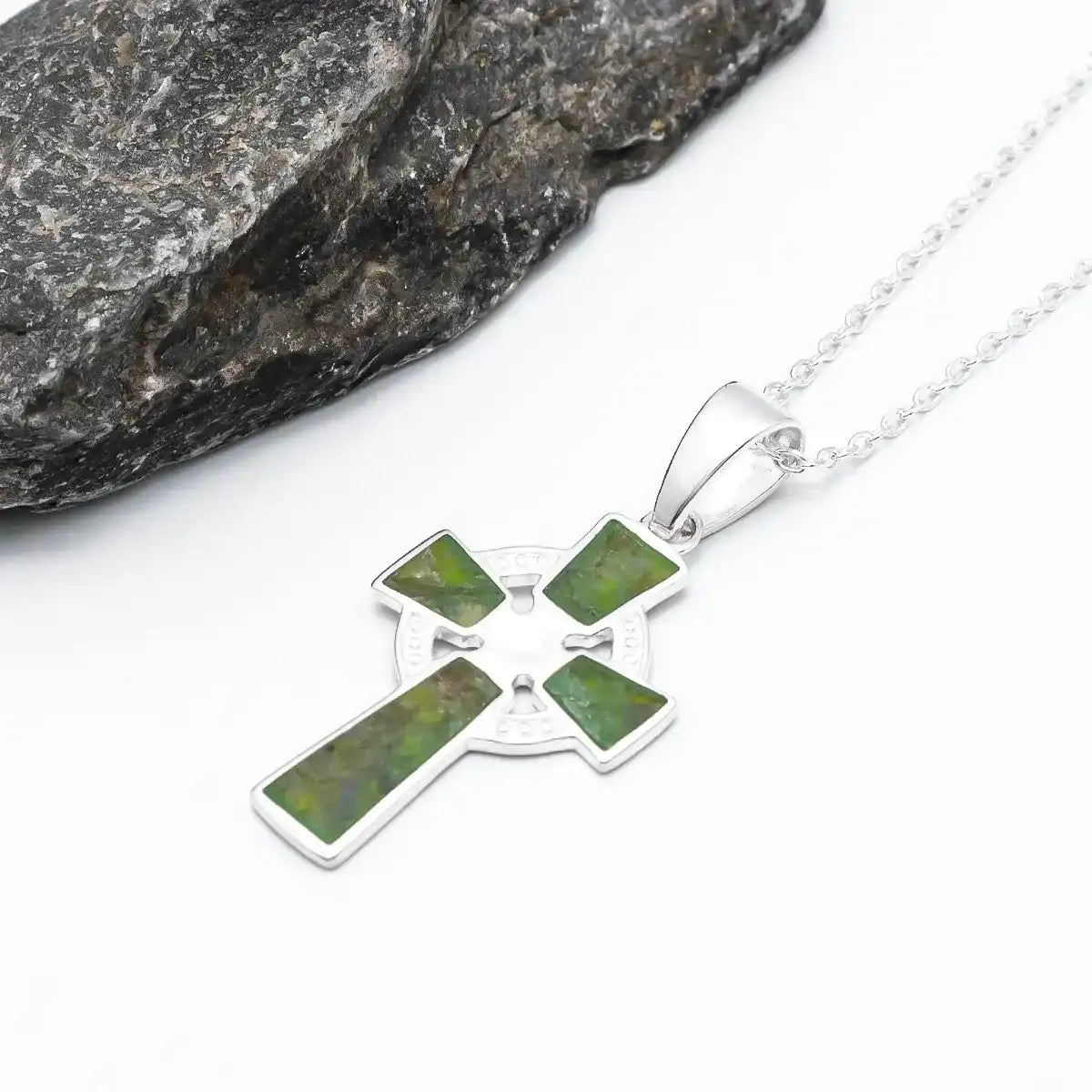 Connemara Marble Celtic Cross Pendant – view 3