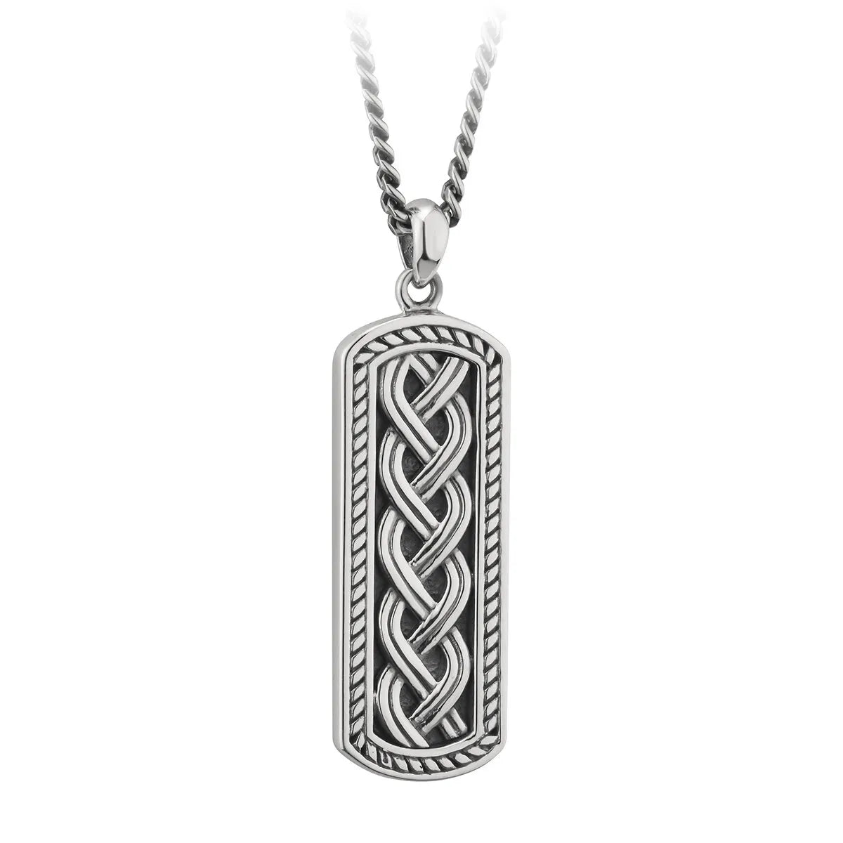 Gents Oxidized Sterling Silver Celtic Pendant – view 2