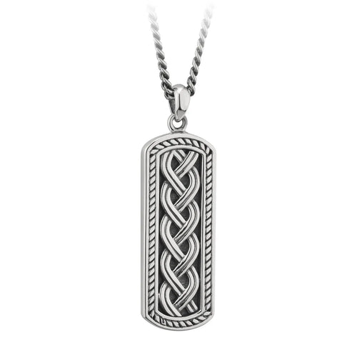 Gents Oxidized Sterling Silver Celtic Pendant