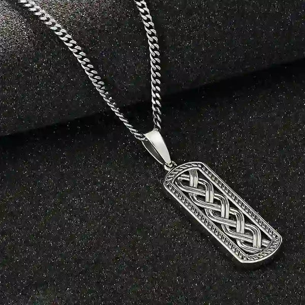 Gents Oxidized Sterling Silver Celtic Pendant