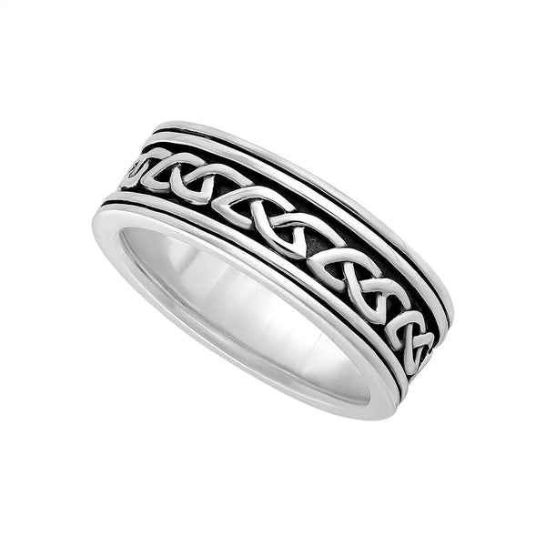 Oxidized Sterling Silver Mens Celtic Ring