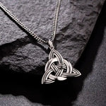 Mens Oxidized Silver Celtic Trinity Knot Pendant