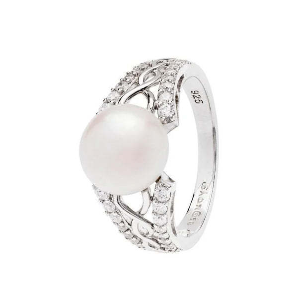 Sterling Silver Celtic Pearl Ring